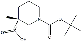 (R)-1-(tert-butoxycarbonyl)-3-methylpiperidine-3-carboxylic acid Struktur