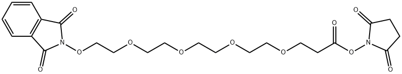 2,5-Dioxopyrrolidin-1-yl 1-(1,3-dioxoisoindolin-2-yloxy)-3,6,9,12-tetraoxapentadecan-15-oate Struktur