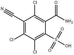 Benzenesulfonic acid, 2-(aminocarbonyl)-3,5,6-trichloro-4-cyano- Struktur