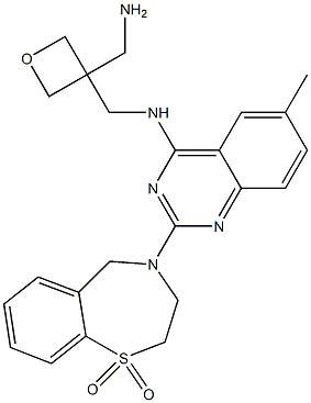 4-(4-(((3-(aminomethyl)oxetan-3-yl)methyl)amino)-6-methylquinazolin-2-yl)-2,3,4,5-tetrahydrobenzo[f][1,4]thiazepine 1,1-dioxide Struktur