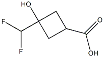 3-(difluoromethyl)-3-hydroxycyclobutane-1-carboxylic acid Struktur