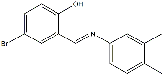 4-bromo-2-{[(3,4-dimethylphenyl)imino]methyl}phenol Struktur