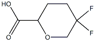 5,5-difluorotetrahydro-2H-pyran-2-carboxylic acid Struktur