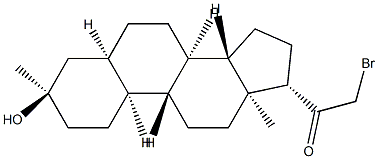 2-bromo-1-((3R,5R,8R,9R,10S,13S,14S,17S)-3-hydroxy-3,13-dimethyl-hexadecahydro-1H-cyclopenta[a]phenanthren-17-yl)ethanone Struktur