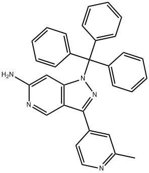 3-(2-Methylpyridin-4-yl)-1-trityl-1H-pyrazolo[4,3-c]pyridin-6-amine Struktur