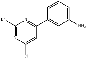 2-Bromo-4-chloro-6-(3-aminophenyl)pyrimidine Struktur