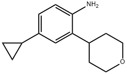 2-(4-Tetrahydropyranyl)-4-(cyclopropyl)aniline Struktur