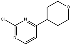 2-chloro-4-(tetrahydro-2H-pyran-4-yl)pyrimidine Struktur