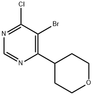 4-Chloro-5-bromo-6-(4-tetrahydropyranyl)pyrimidine Struktur