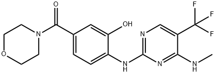 [3-Hydroxy-4-[[4-(methylamino)-5-(trifluoromethyl)-2-pyrimidinyl]amino]phenyl]-4-morpholinyl ketone Struktur