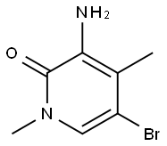 3-amino-5-bromo-1,4-dimethylpyridin-2(1H)-one Struktur