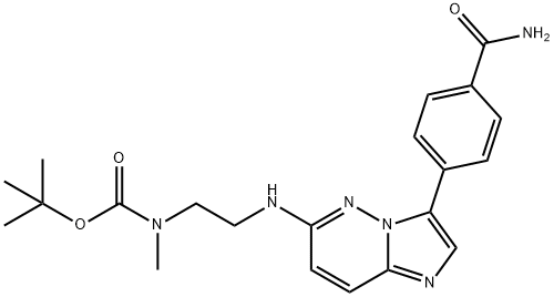 tert-Butyl (2-((3-(4-carbamoylphenyl)imidazo[1,2-b]pyridazin-6-yl)amino)ethyl)(methyl)carbamate Struktur