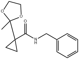 N-Benzyl-1-(2-methyl-1,3-dioxolan-2-yl)cyclopropane-1-carboxamide Struktur