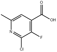 2-chloro-3-fluoro-6-methyl-4-pyridinecarboxylic acid Struktur