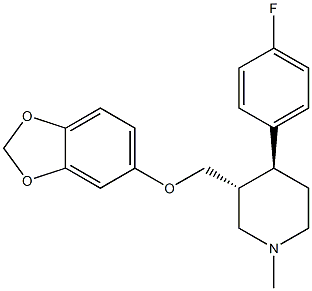 (3R,4S)-3-((benzo[d][1,3]dioxol-5-yloxy)methyl)-4-(4-fluorophenyl)-1-methylpiperidine Struktur