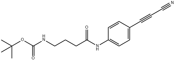 tert-butyl 3-(4-(2-cyanoethynyl)phenylcarbamoyl)propylcarbamate Struktur