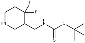 tert-butyl ((4,4-difluoropiperidin-3-yl)methyl)carbamate Struktur