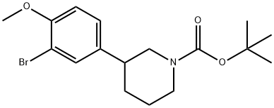 TERT-BUTYL 3-(3-BROMO-4-METHOXYPHENYL)PIPERIDINE-1-CARBOXYLATE Struktur