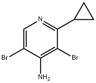 4-Amino-3,5-dibromo-2-(cyclopropyl)pyridine Struktur