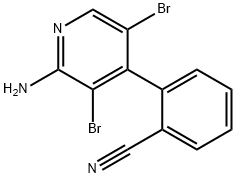 2-Amino-3,5-dibromo-4-(2-cyanophenyl)pyridine Struktur