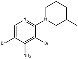 4-Amino-3,5-dibromo-2-(3-methylpiperidin-1-yl)pyridine Struktur