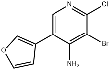 4-Amino-2-chloro-3-bromo-5-(3-furyl)pyridine Struktur