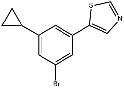 3-Cyclopropyl-5-(thiazol-5-yl)bromobenzene Struktur