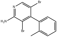 2-Amino-3,5-dibromo-4-(2-tolyl)pyridine Struktur