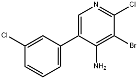 4-Amino-2-chloro-3-bromo-5-(3-chlorophenyl)pyridine Struktur