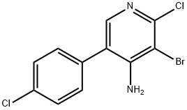 4-Amino-2-chloro-3-bromo-5-(4-chlorophenyl)pyridine Struktur