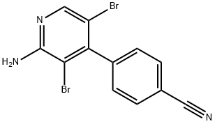 2-Amino-3,5-dibromo-4-(4-cyanophenyl)pyridine Struktur