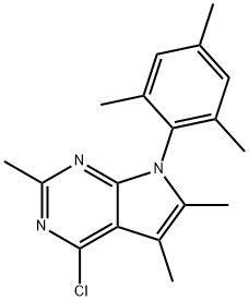 4-CHLORO-7-MESITYL-2,5,6-TRIMETHYL-7H-PYRROLO[2,3-D]PYRIMIDINE Struktur