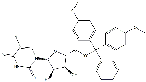 5'-O-4,4'-dimethoxytrityl-5-fluorouridine Struktur