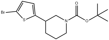 1-Piperidinecarboxylic acid, 3-(5-bromo-2-thienyl)-, 1,1-dimethylethyl ester Struktur