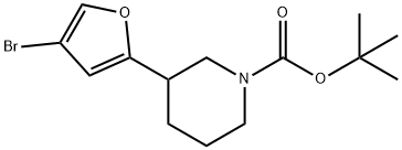 3-Bromo-5-(N-Boc-piperidin-3-yl)furan Struktur