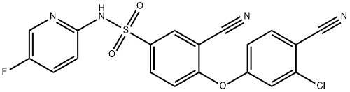 Benzenesulfonamide, 4-(3-chloro-4-cyanophenoxy)-3-cyano-N-(5-fluoro-2-pyridinyl)- Struktur