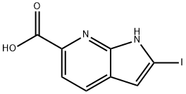 2-iodo-1H-pyrrolo[2,3-b]pyridine-6-carboxylic acid Struktur