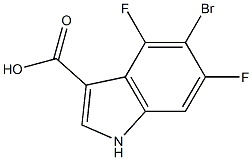 5-bromo-4,6-difluoro-1H-indole-3-carboxylic acid Struktur