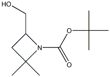 tert-butyl 4-(hydroxymethyl)-2,2-dimethylazetidine-1-carboxylate Struktur