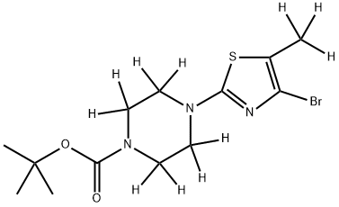 4-Bromo-[5-methyl-2-(N-Boc-piperazin-1-yl)-d11]-thiazole Struktur