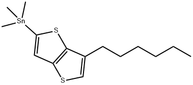 tributyl(6-hexylthieno[3,2-b]thiophen-2-yl)stannane Struktur