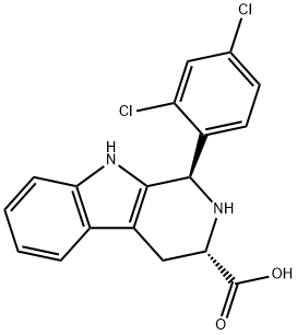 1H-Pyrido[3,4-b]indole-3-carboxylic acid, 1-(2,4-dichlorophenyl)-2,3,4,9-tetrahydro-, (1R,3S)- Struktur