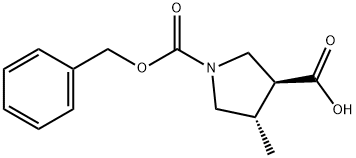 (3S,4S)-1-CBZ-4-METHYL-PYRROLIDINE-3-CARBOXYLIC ACID Struktur