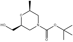 tert-butyl (2S,6S)-2-(hydroxymethyl)-6-methylmorpholine-4-carboxylate Struktur