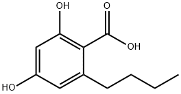 2,4-dihydroxy-6-butylbenzoic acid Struktur