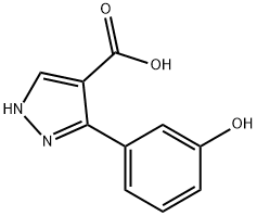 3-(3-hydroxyphenyl)-1H-pyrazole-4-carboxylic acid Struktur