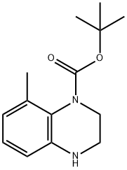 tert-butyl 8-methyl-1,2,3,4-tetrahydroquinoxaline-1-carboxylate Struktur