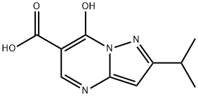 7-hydroxy-2-(propan-2-yl)pyrazolo[1,5-a]pyrimidine-6-carboxylic acid Struktur