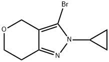 3-bromo-2-cyclopropyl-2,4,6,7-tetrahydropyrano[4,3-c]pyrazole Struktur