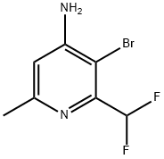 4-Pyridinamine, 3-bromo-2-(difluoromethyl)-6-methyl- Struktur